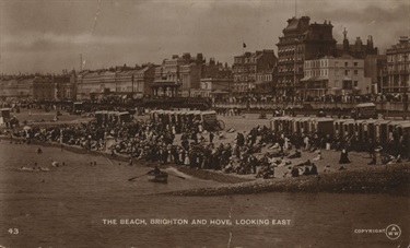 The beach looking east, Brighton and Hove.