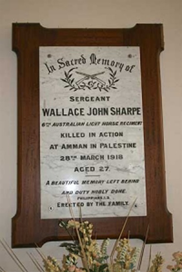 Wallace John Sharpe plaque