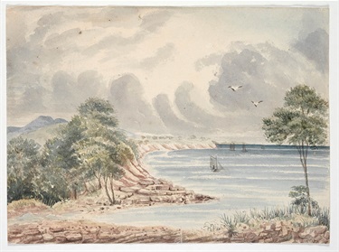 'Near Kiama' watercolour by Robert Hoddle c. 1830 (Mitchell Library)