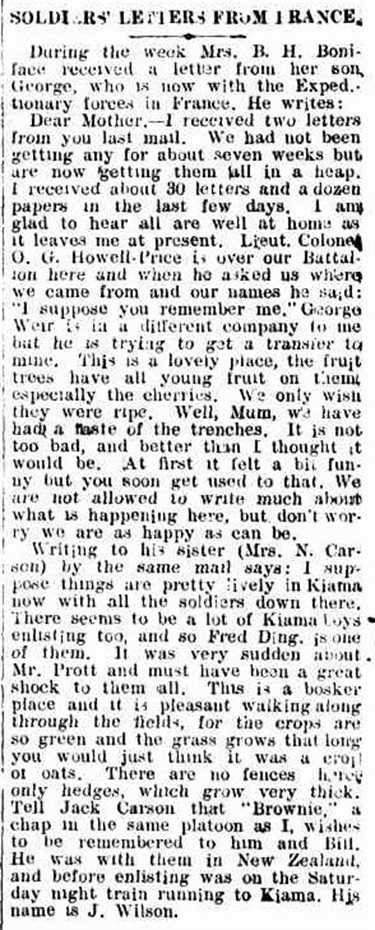 Kiama Independent, 15 July 1916