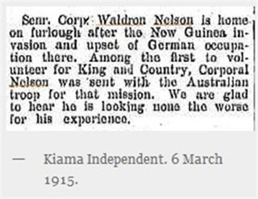 'Kiama Independent', 6 March 1915