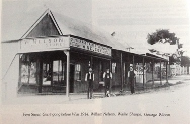 Nelson's store, Fern Street, Gerringong, 1914 (Wallace centre)